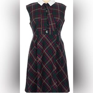 ModCloth Prep School Fit and Flare plaid dress: size 18